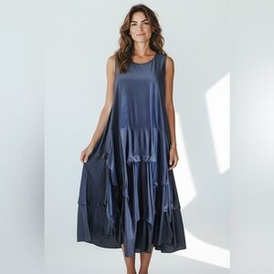 Kozan Sculptural Navy Blue Sleeveless Dress Size Small